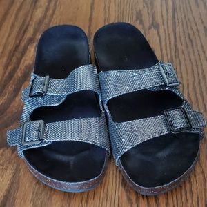 Cujo Slip On Sandals Silver shimmering